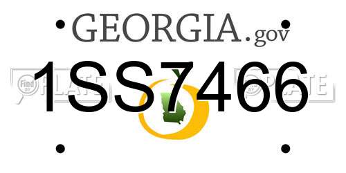 1SS7466 Georgia License Plate
