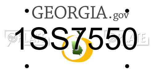 1SS7550 Georgia License Plate