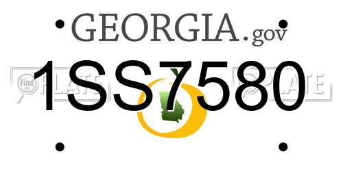 1SS7580 Georgia License Plate