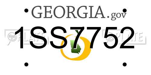 1SS7752 Georgia License Plate