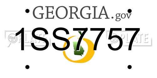 1SS7757 Georgia License Plate