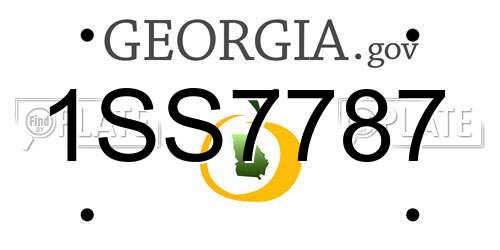 1SS7787 Georgia License Plate