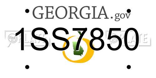 1SS7850 Georgia License Plate