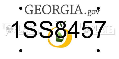 1SS8457 Georgia License Plate
