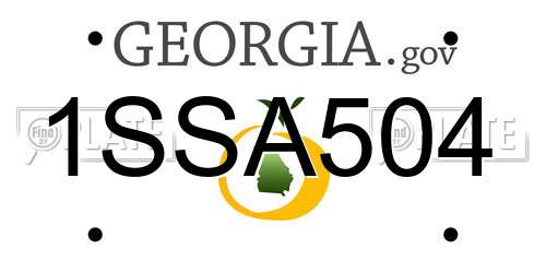1SSA504 Georgia License Plate