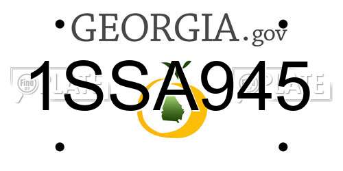1SSA945 Georgia License Plate