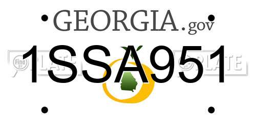 1SSA951 Georgia License Plate