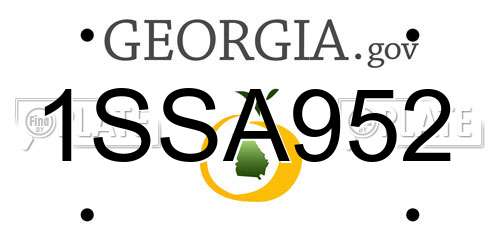 1SSA952 Georgia License Plate