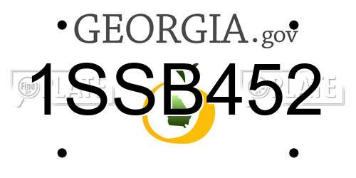 1SSB452 Georgia License Plate