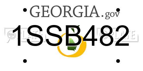 1SSB482 Georgia License Plate