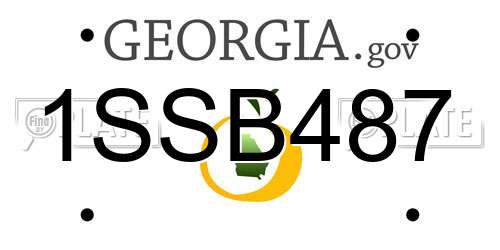 1SSB487 Georgia License Plate