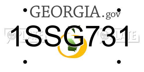 1SSG731 Georgia License Plate