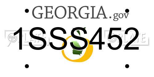 1SSS452 Georgia License Plate