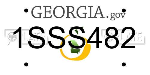 1SSS482 Georgia License Plate
