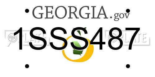 1SSS487 Georgia License Plate