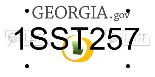 1SST257 Georgia License Plate