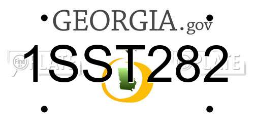 1SST282 Georgia License Plate