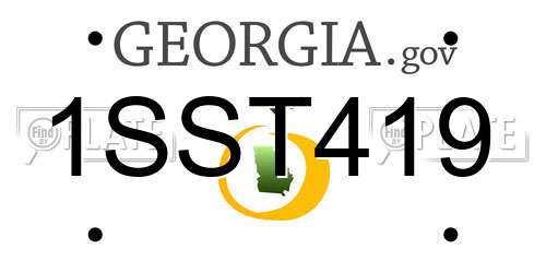 1SST419 Georgia License Plate