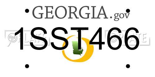 1SST466 Georgia License Plate
