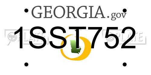 1SST752 Georgia License Plate
