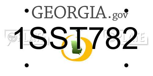 1SST782 Georgia License Plate