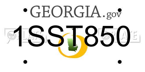 1SST850 Georgia License Plate