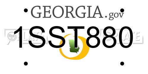 1SST880 Georgia License Plate