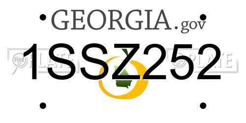 1SSZ252 Georgia License Plate