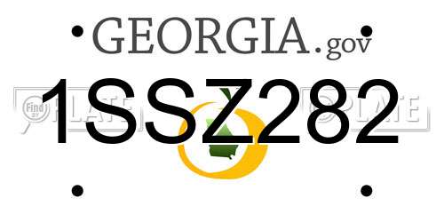 1SSZ282 Georgia License Plate