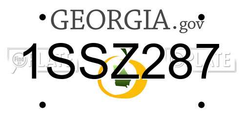 1SSZ287 Georgia License Plate