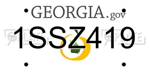 1SSZ419 Georgia License Plate