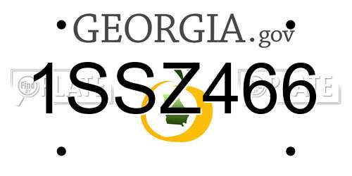 1SSZ466 Georgia License Plate