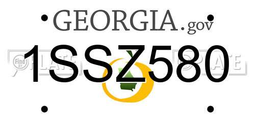 1SSZ580 Georgia License Plate