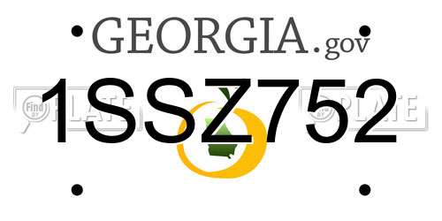 1SSZ752 Georgia License Plate