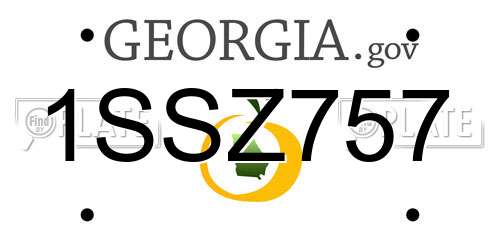 1SSZ757 Georgia License Plate
