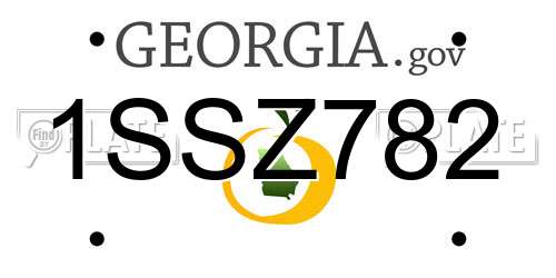 1SSZ782 Georgia License Plate