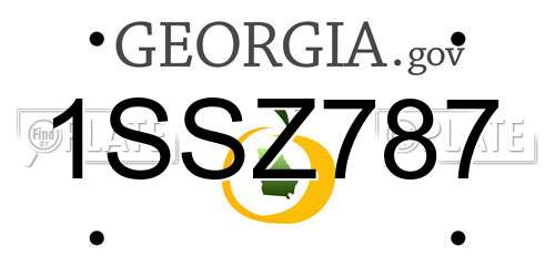 1SSZ787 Georgia License Plate