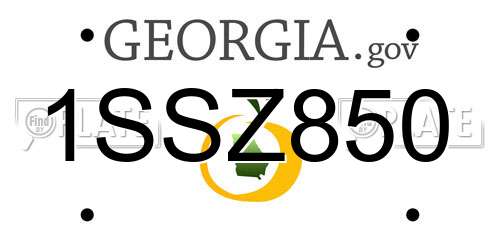 1SSZ850 Georgia License Plate