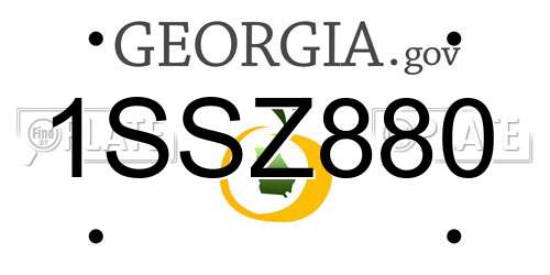 1SSZ880 Georgia License Plate