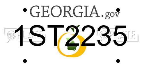 1ST2235 Georgia License Plate