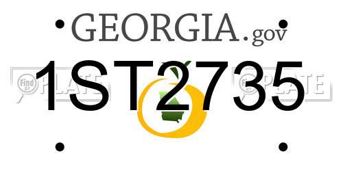 1ST2735 Georgia License Plate