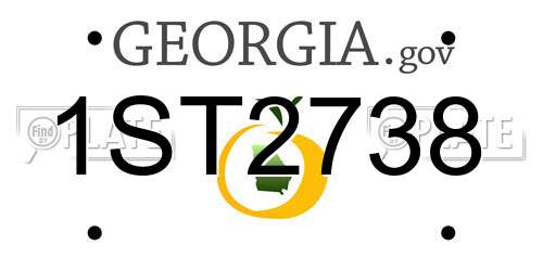 1ST2738 Georgia License Plate