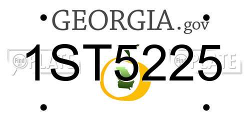 1ST5225 Georgia License Plate
