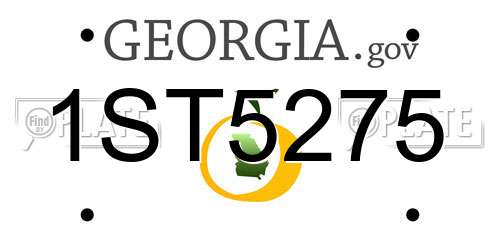 1ST5275 Georgia License Plate