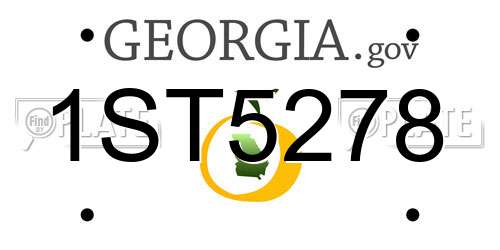 1ST5278 Georgia License Plate