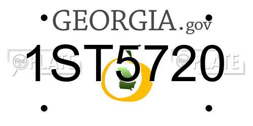 1ST5720 Georgia License Plate