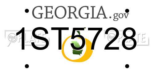 1ST5728 Georgia License Plate
