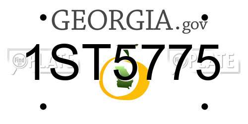 1ST5775 Georgia License Plate