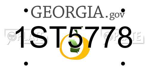 1ST5778 Georgia License Plate
