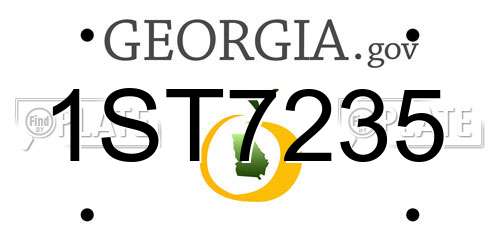 1ST7235 Georgia License Plate